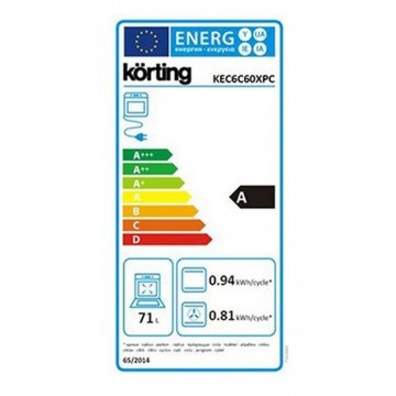 Korting KEC6C60XPC Κουζίνα 71lt με Κεραμικές Εστίες Π60εκ. Inox